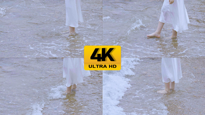 海边沙滩女人的脚