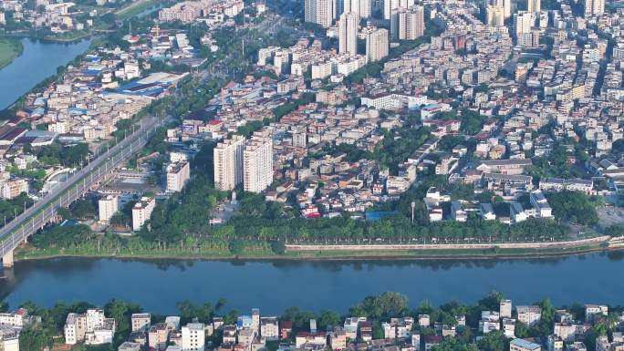 4K航拍广西钦州市全景风景