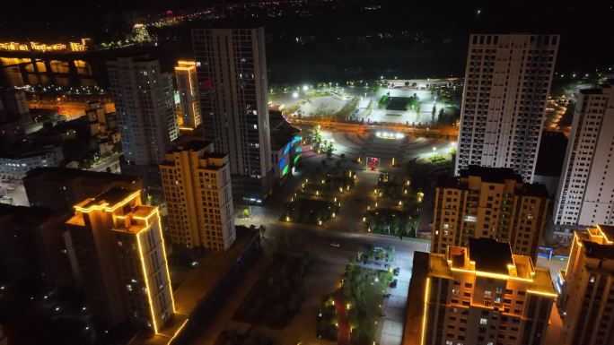 吉安市永丰县夜景航拍