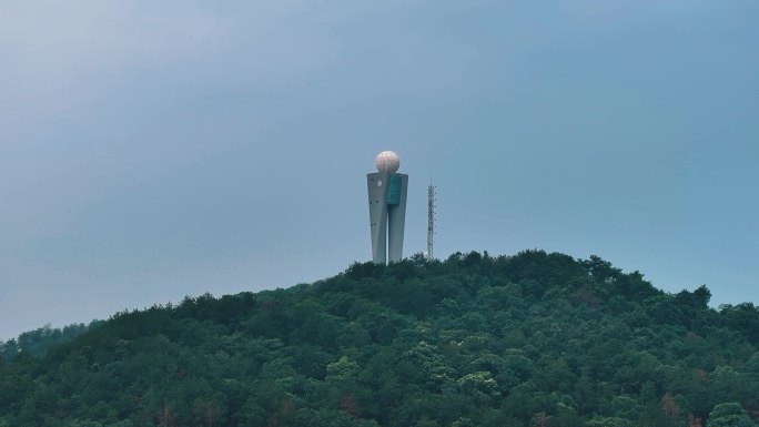 武汉江夏天气雷达城市地标建筑航拍素材