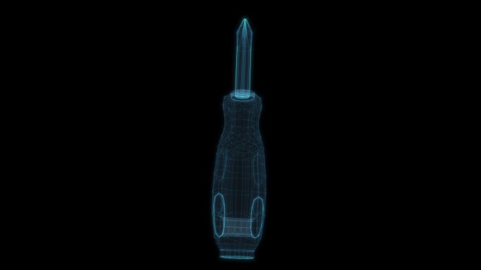 螺丝刀常用工具螺丝金属科幻透明网格线框2