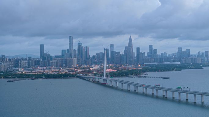 【正版原创】深圳湾大桥后海城市清晨延时