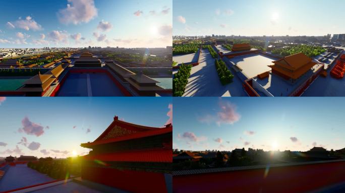 首都北京故宫博物院清晨日出延时摄影