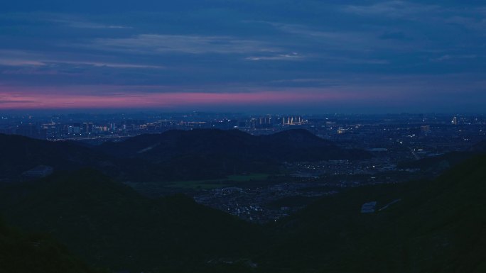 慈溪黄昏夜景延时