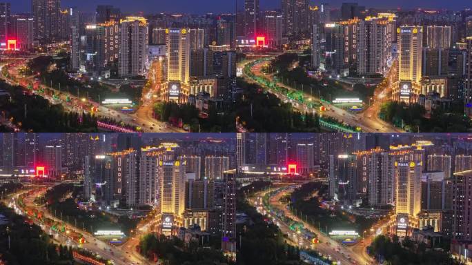 沈阳浑南城市高级夜景高清4K航拍