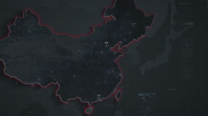 `高端黑色中国地图+地球