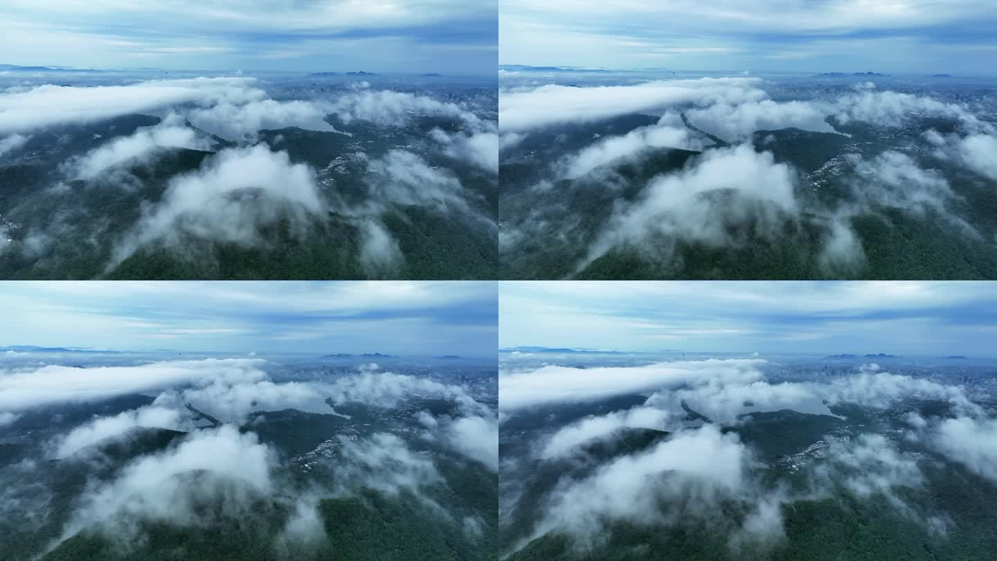 杭州西湖大景穿云航拍