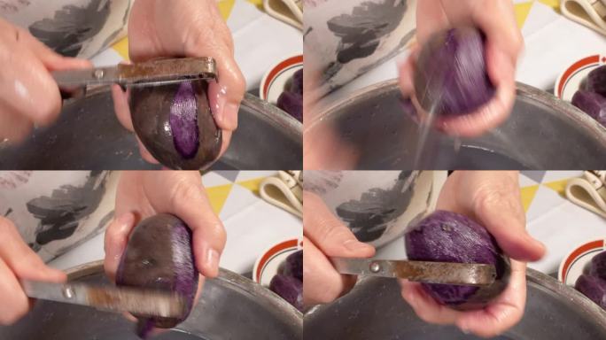 清洗紫土豆 (1)