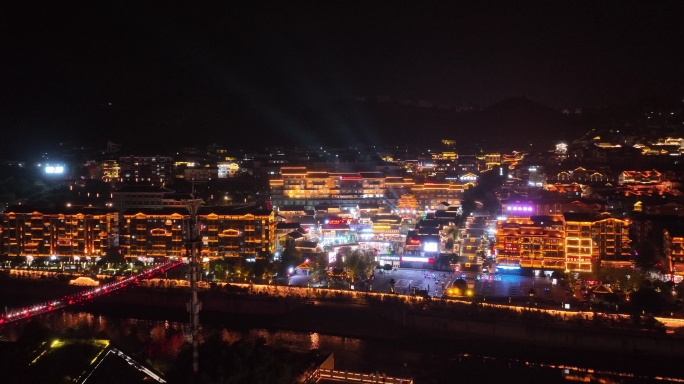 航拍茅台镇夜景