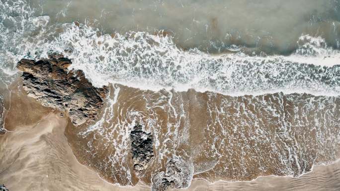 4k海滩沙滩海浪海边海水