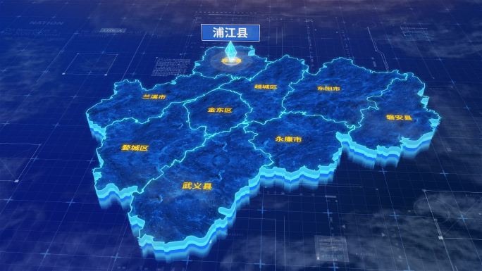 金华市浦江县蓝色三维科技区位地图