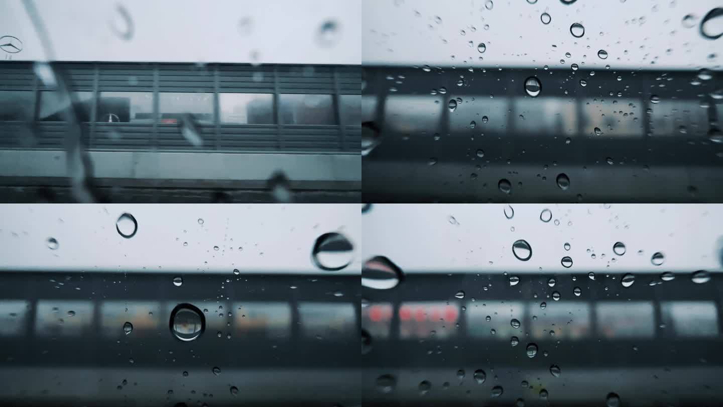 车窗外雨滴