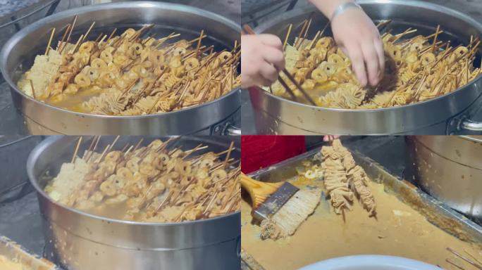 路边摊卤煮特色小吃卤味豆皮