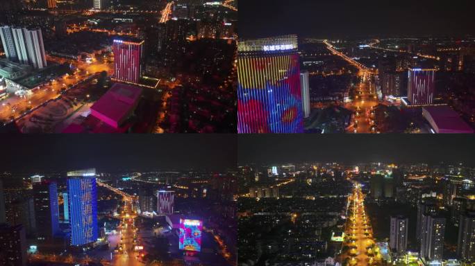 德阳市城市航拍——五洲广场夜景延时航拍