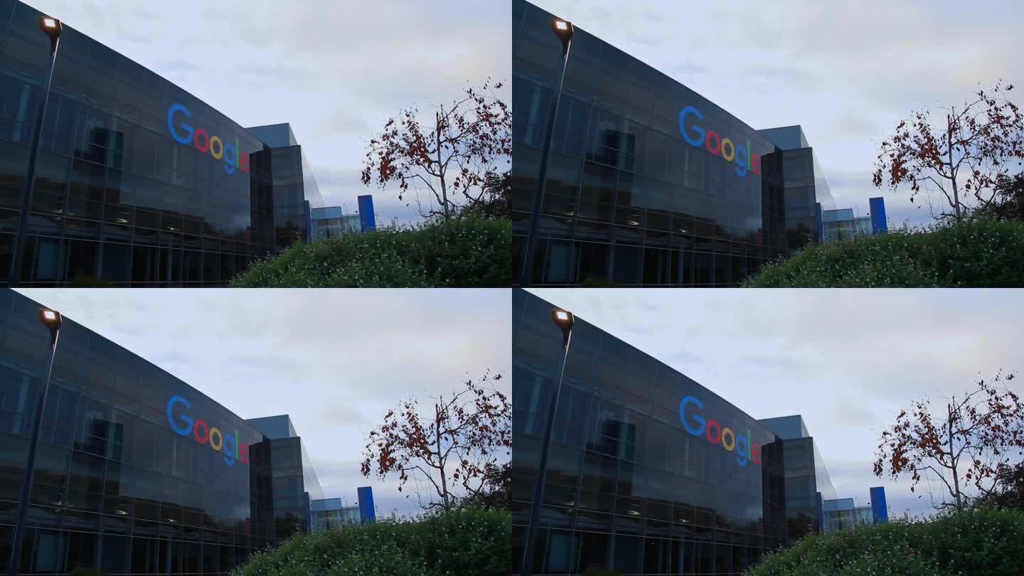 全景美国Google谷歌总部大厦空镜头