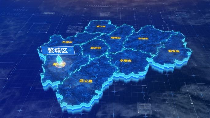 金华市婺城区蓝色三维科技区位地图
