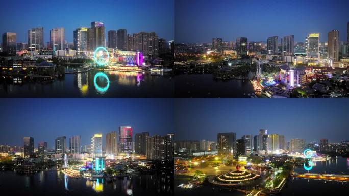 南京百家湖航拍夜景
