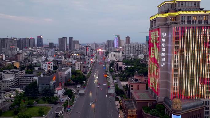 德阳市城市航拍——彩虹桥夜景延时拍摄