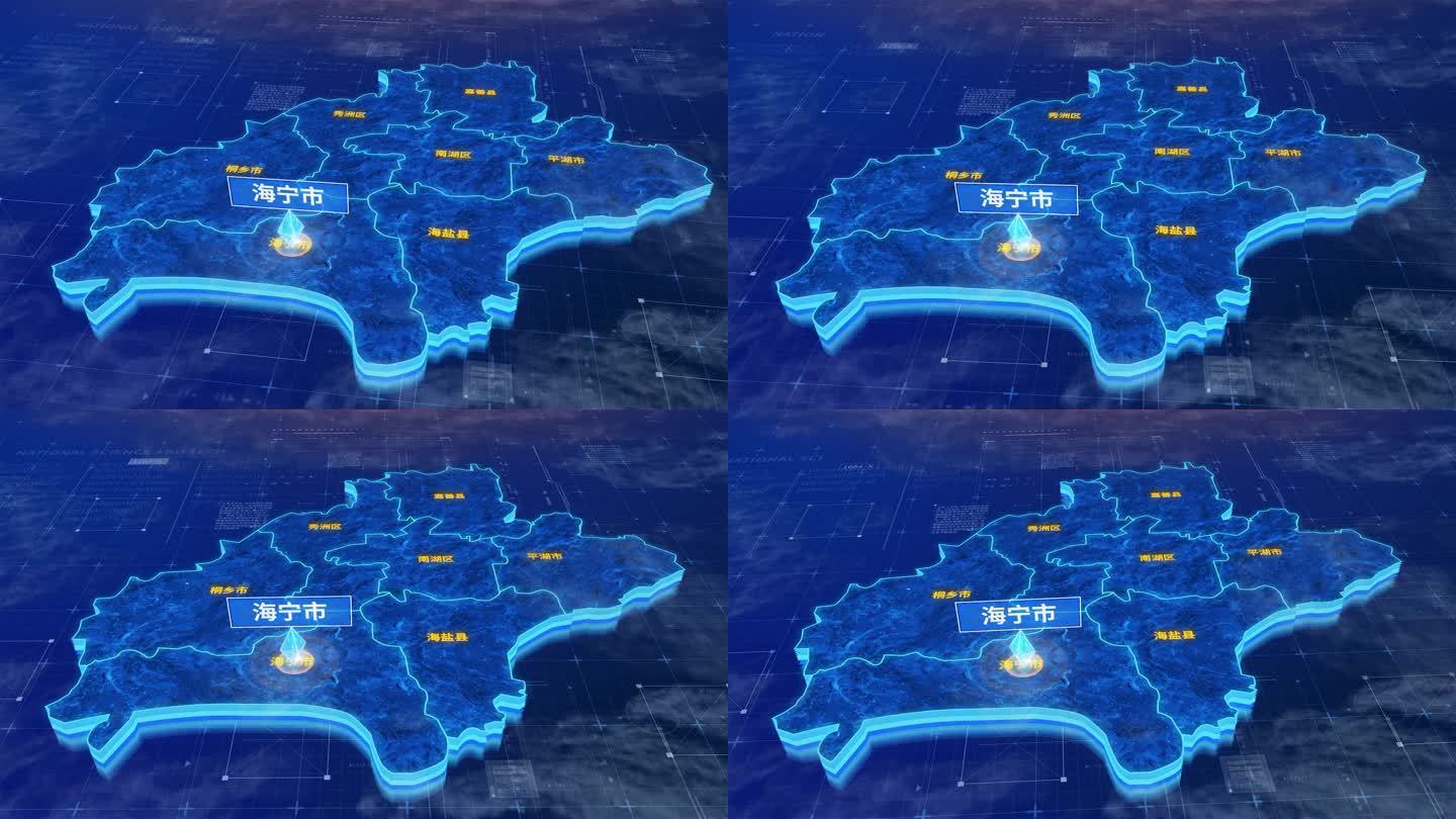 嘉兴市海宁市蓝色三维科技区位地图