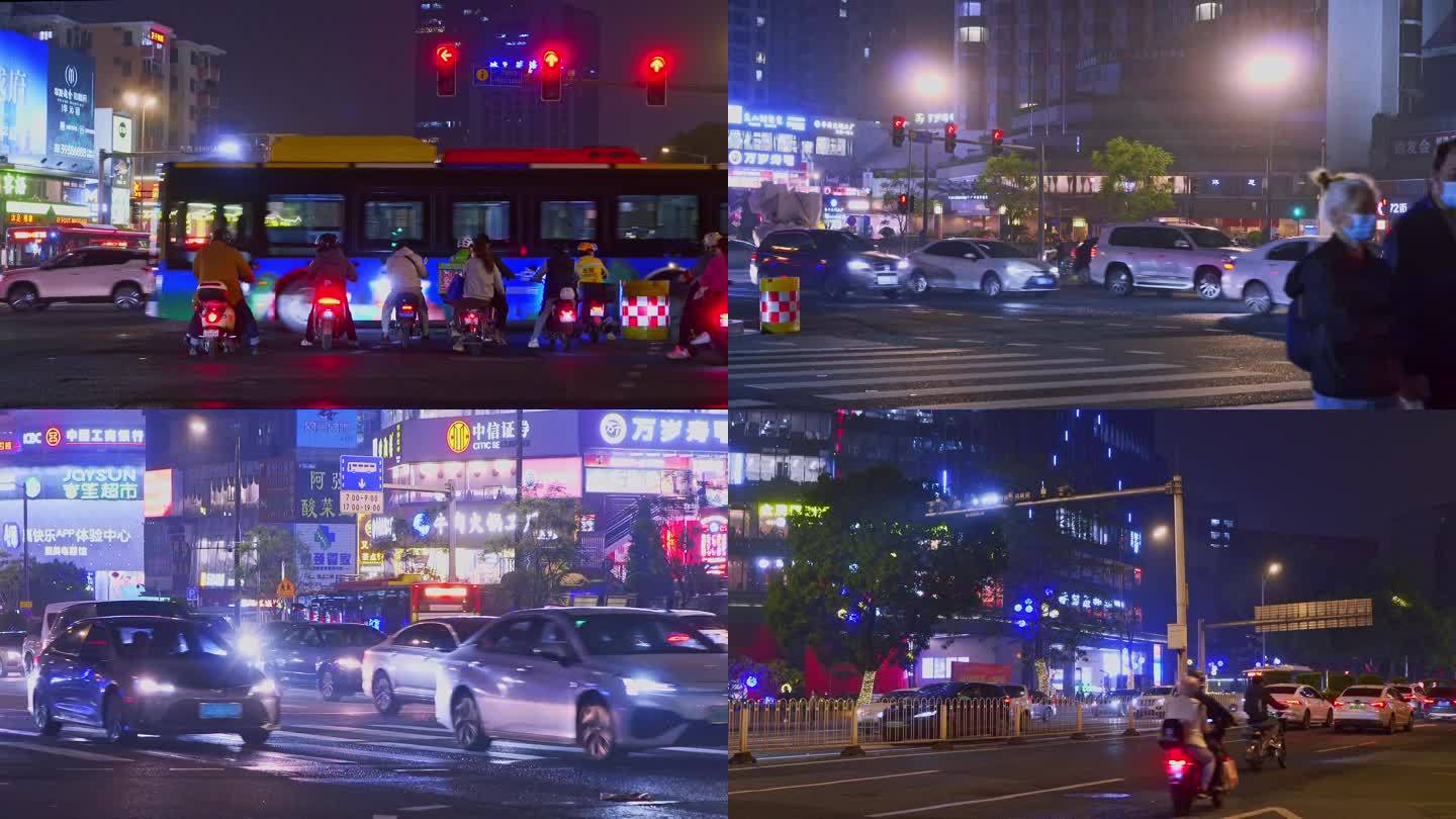 广州城市景色车流交通上下班高峰期车水马龙