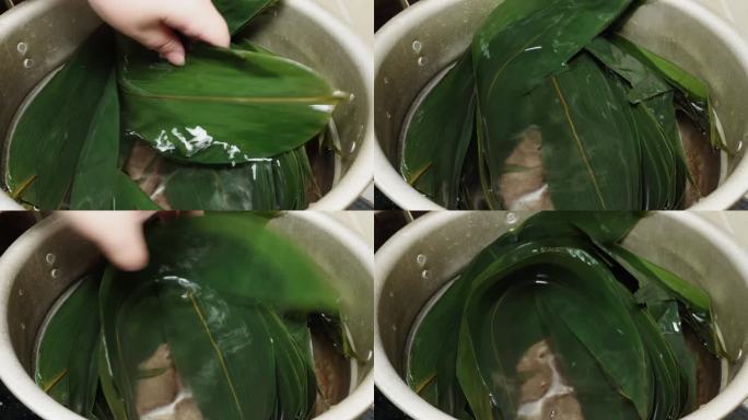 铁锅煮粽子叶 (3)