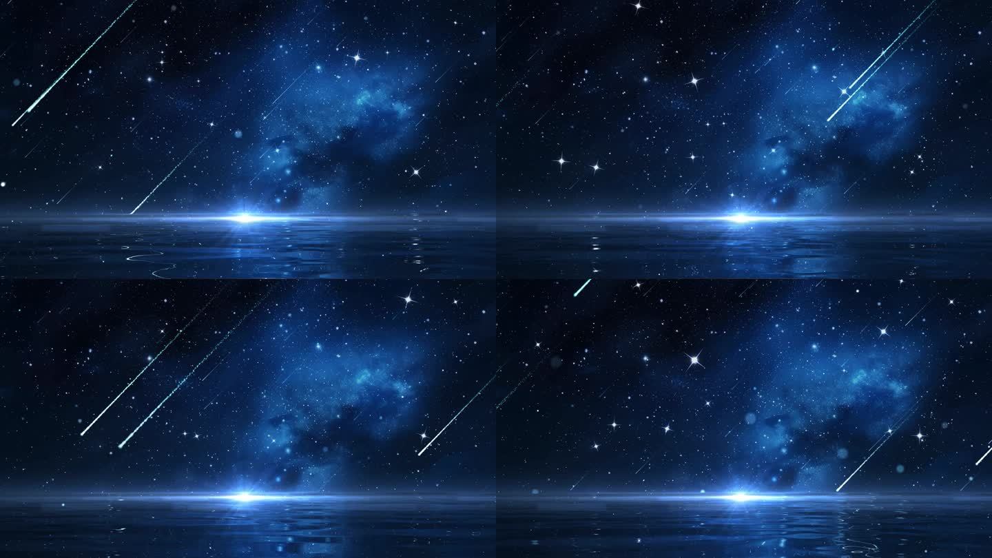 4K蓝色唯美星辰大海-无缝循环