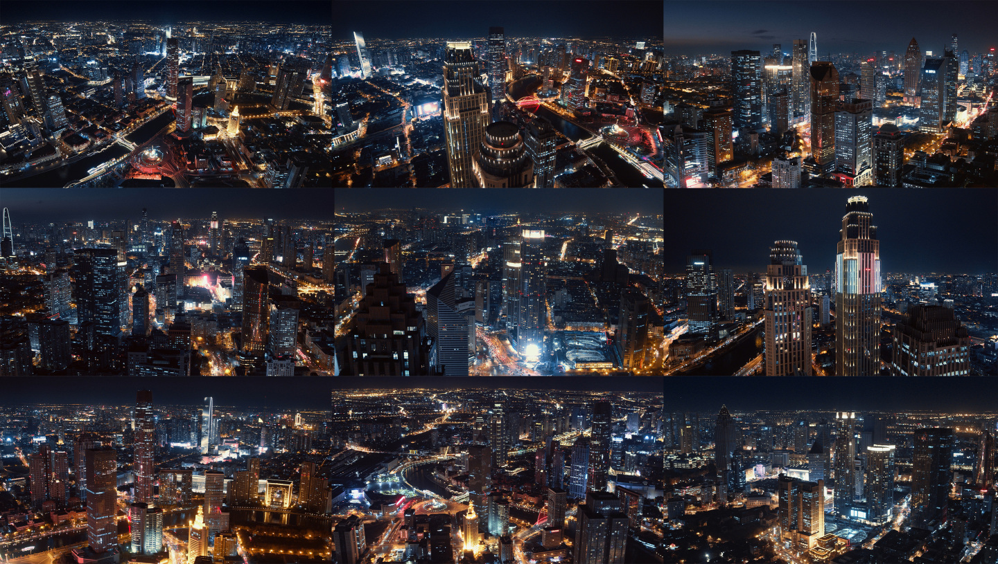 天津大气震撼的城市夜景航拍合集