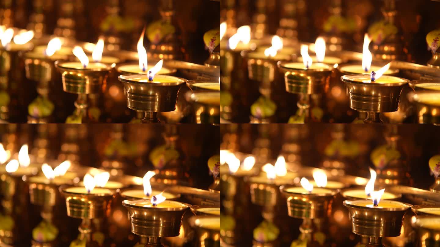 燃灯节燃烧的蜡烛