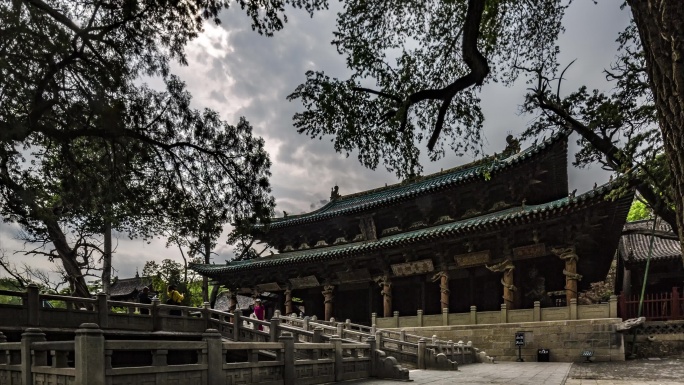 山西古建筑晋祠圣母殿北侧延时4k