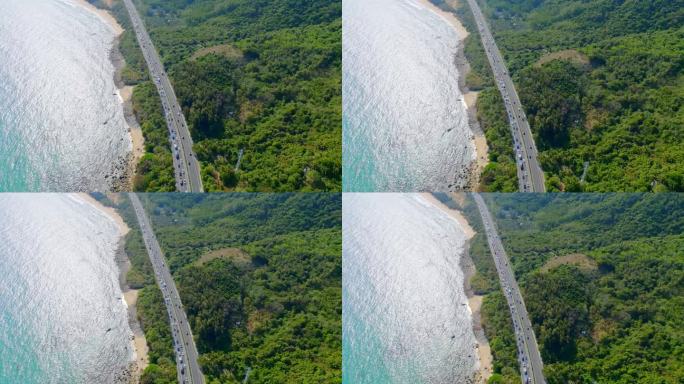 航拍海南沿海高速