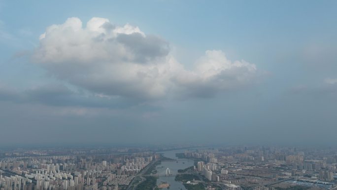 临沂 祊河航拍高空 穿云延时摄影云朵