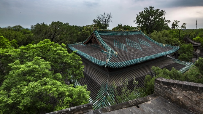 山西古建筑晋祠圣母殿后视延时4k