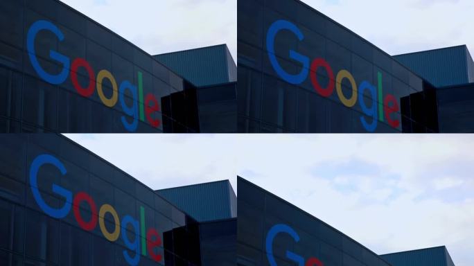 美国谷歌Google总部大厦logo特写