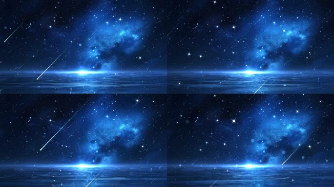 4K蓝色唯美星辰大海-无缝循环