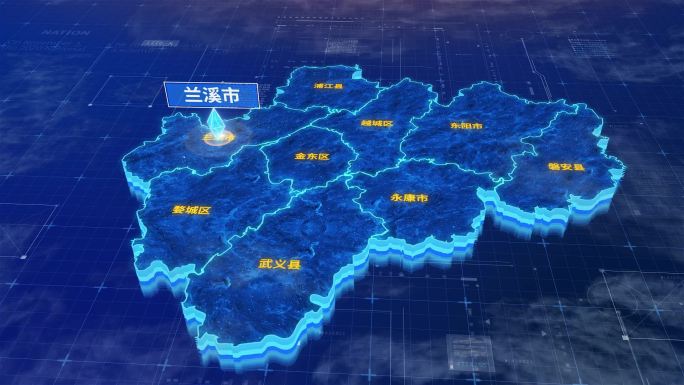 金华市兰溪市蓝色三维科技区位地图