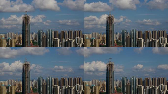 6K蓝天白云下的城市建筑【延时】