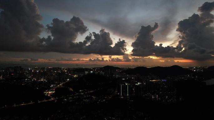 深圳宝安区夜景4K航拍