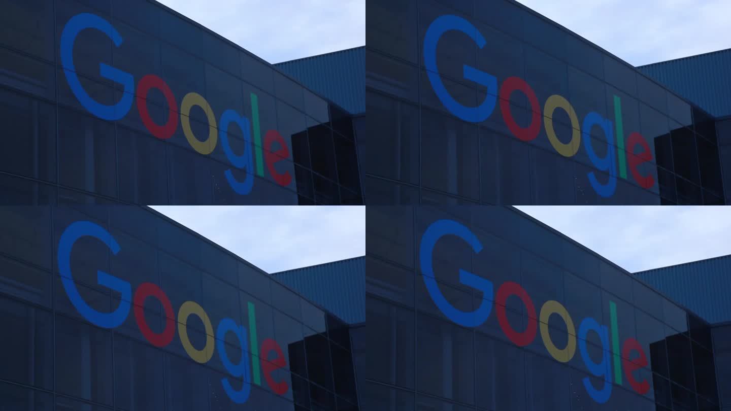 美国谷歌总部大厦标志logo大特写