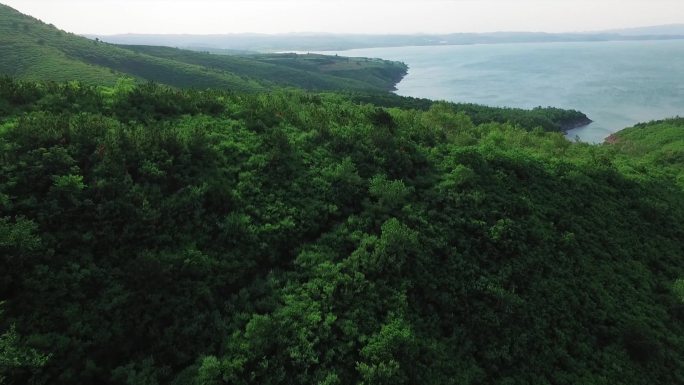 柴河水库，水库，高山湖泊航拍