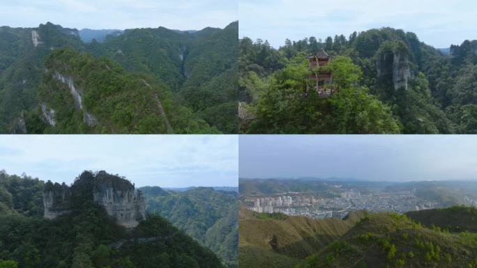 施秉县城及云台山自然风景区航拍素材