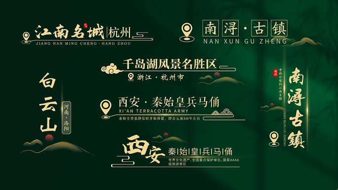 景区景点标题字幕 地名角标