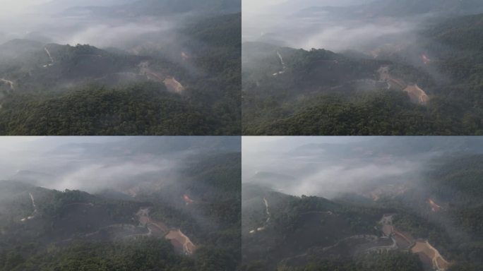 景迈山航拍 云海 云层 景迈山 茶林