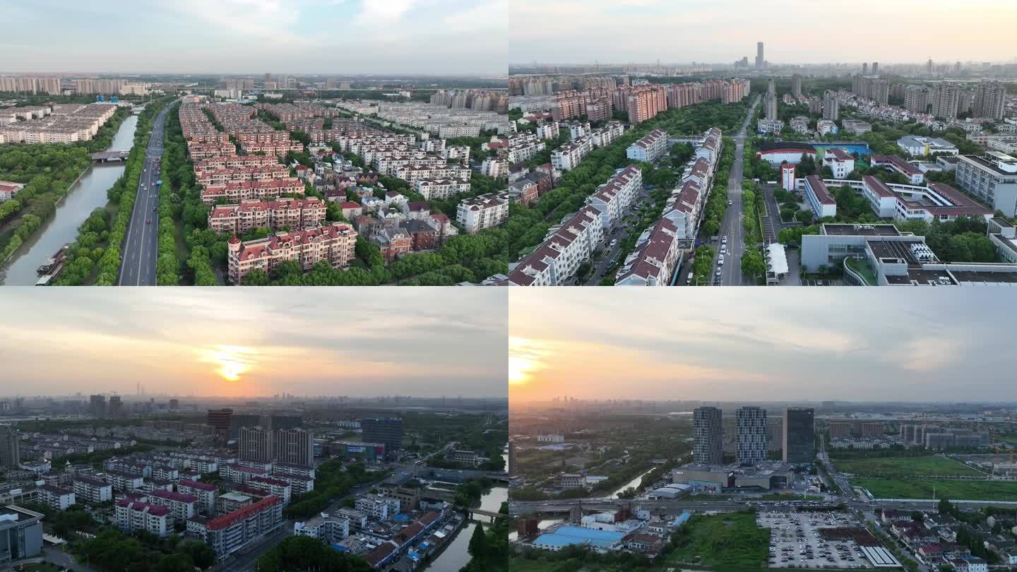 4K上海浦东唐镇城市航拍