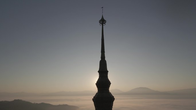 景迈山 大金塔 日出 茶林 早晨