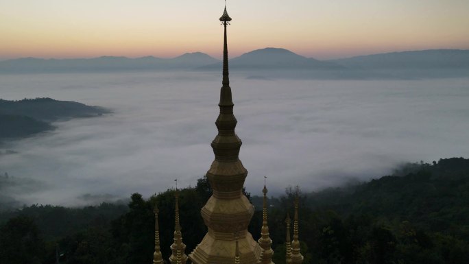 景迈山 大金塔 日出 茶林 早晨 光线