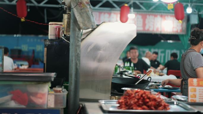 夜市众生相小吃街步行街夜宵美食吃饭市井