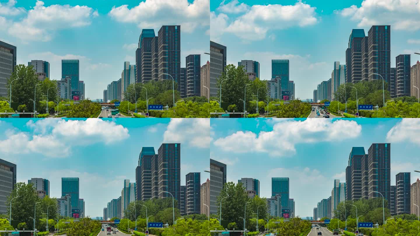 安徽蚌埠东海大道城市建筑延时摄影4K
