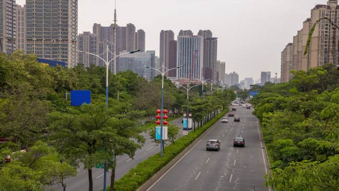 佛山车流延时千灯湖广佛线车水马龙