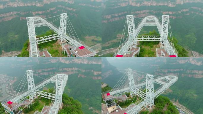 航拍安阳林州太行大峡谷观景台