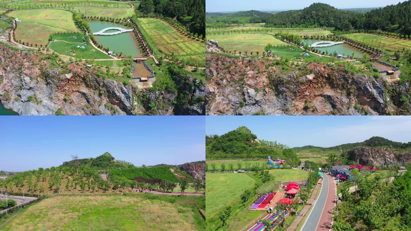 航拍江夏灵山生态文化旅游区